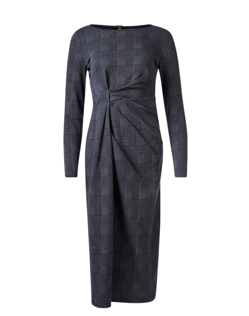 Ombrosa Navy Plaid Dress