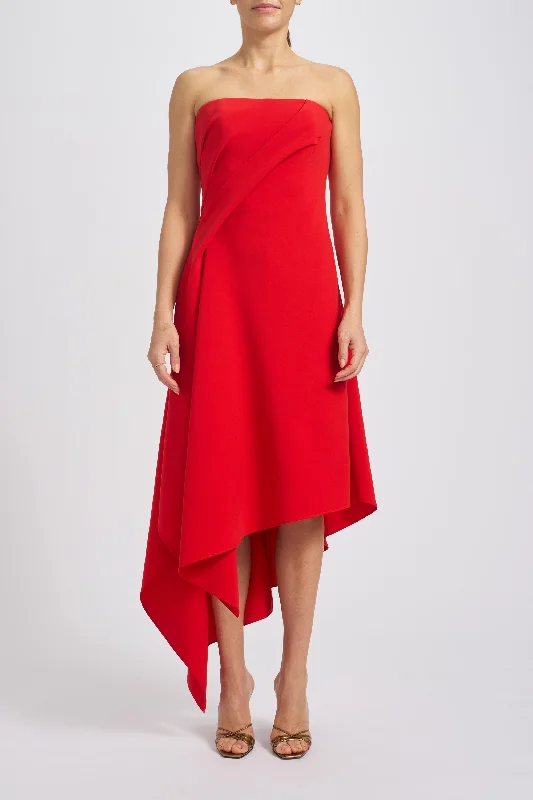 Stretch Crepe Asymmetric Dress