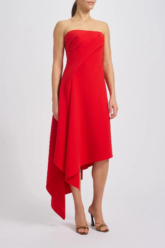 Stretch Crepe Asymmetric Dress