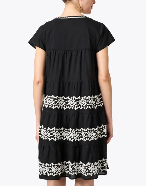 Pamela Black Embroidered Cotton Dress