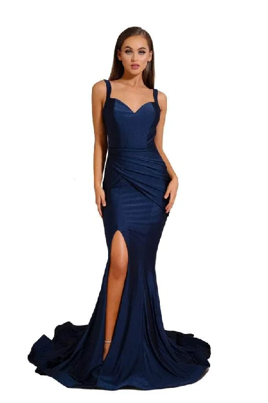 Portia and Scarlett - PS6339 Sleeveless V-Neck Simple Prom Mermaid Gown