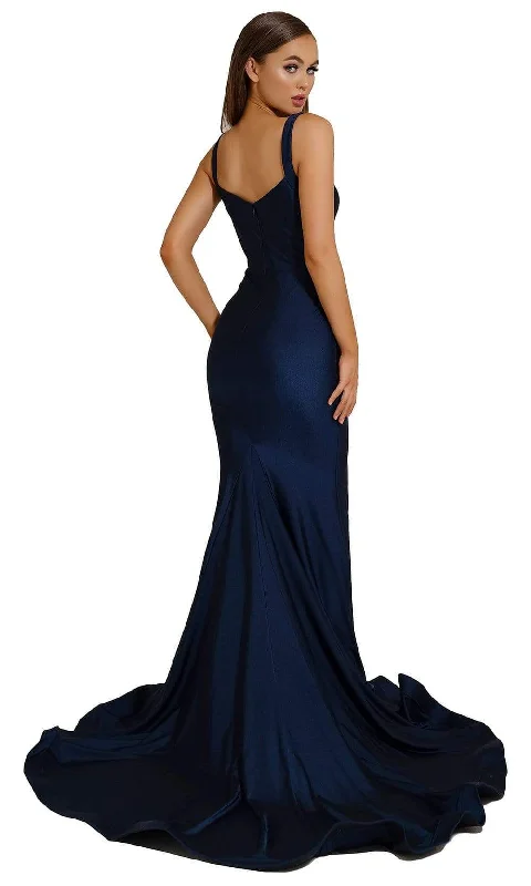 Portia and Scarlett - PS6339 Sleeveless V-Neck Simple Prom Mermaid Gown