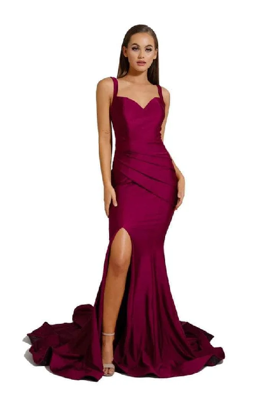 Portia and Scarlett - PS6339 Sleeveless V-Neck Simple Prom Mermaid Gown