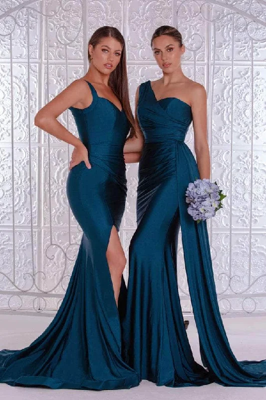 Portia and Scarlett - PS6339 Sleeveless V-Neck Simple Prom Mermaid Gown