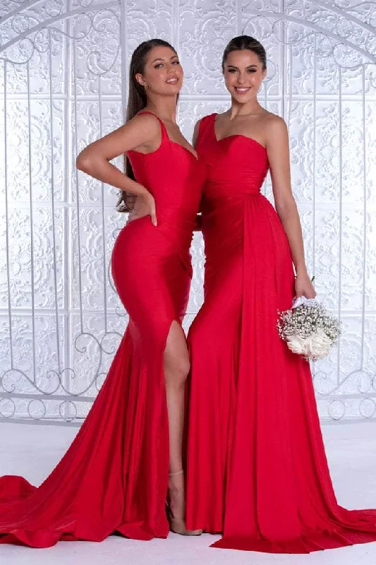 Portia and Scarlett - PS6339 Sleeveless V-Neck Simple Prom Mermaid Gown