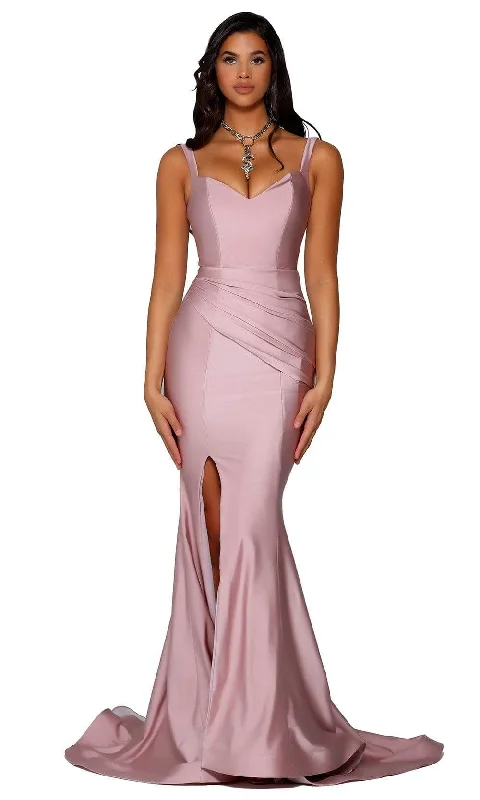 Portia and Scarlett - PS6339 Sleeveless V-Neck Simple Prom Mermaid Gown