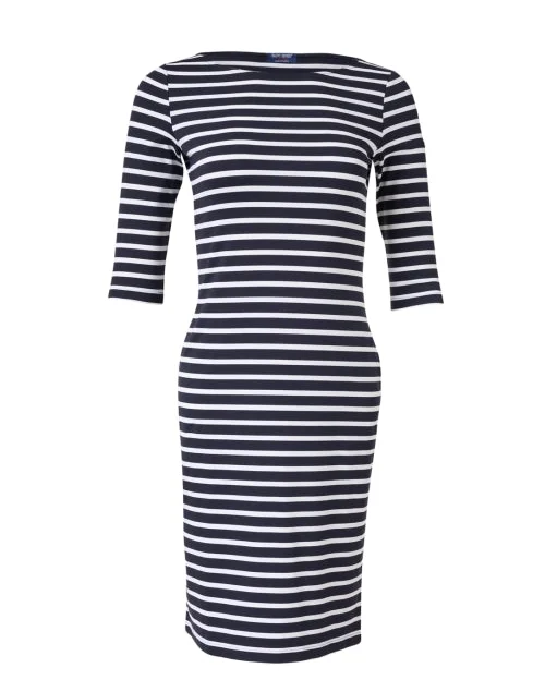 Propriano Navy and White Striped Dress