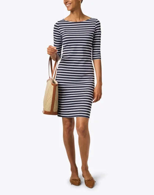 Propriano Navy and White Striped Dress