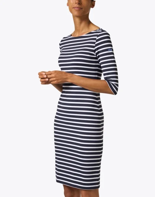 Propriano Navy and White Striped Dress