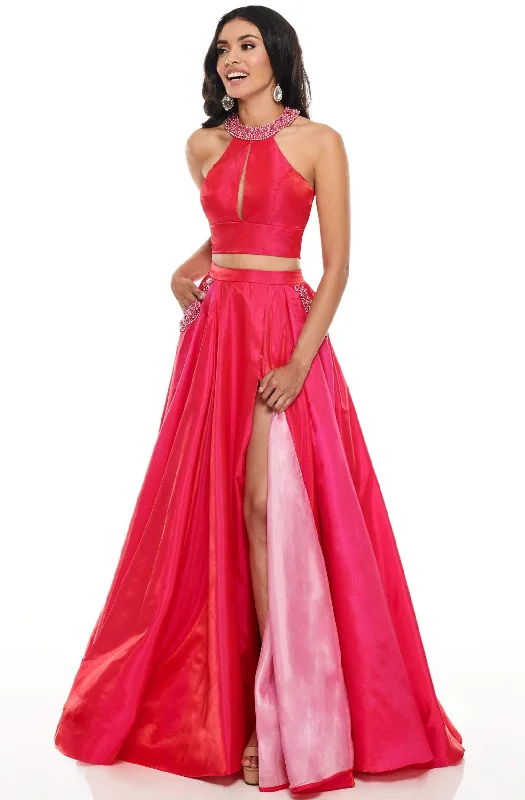 Rachel Allan Prom - 7009 Two Piece Beaded Halter Ballgown