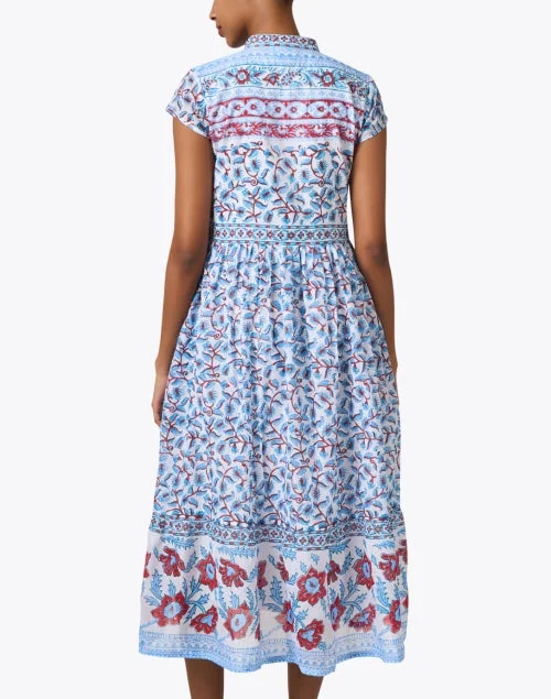 Red White and Blue Print Cotton Dress