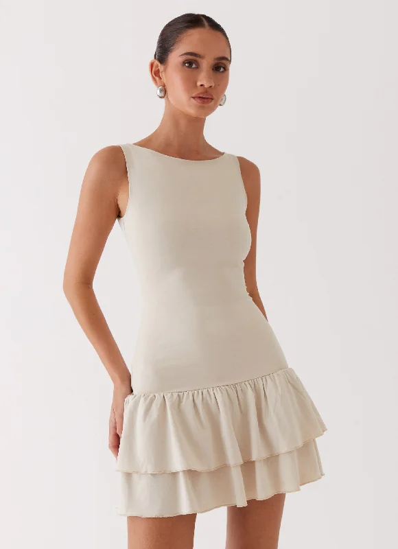 Rhiannon Frill Mini Dress - Ivory