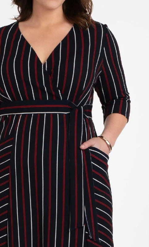 Kiyonna Short Faux Wrap Dress Formal Cocktail with Pockets