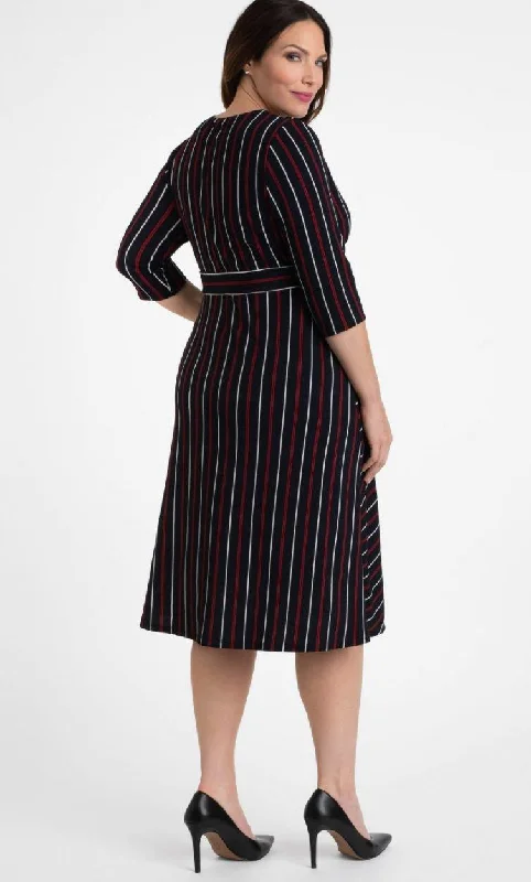 Kiyonna Short Faux Wrap Dress Formal Cocktail with Pockets