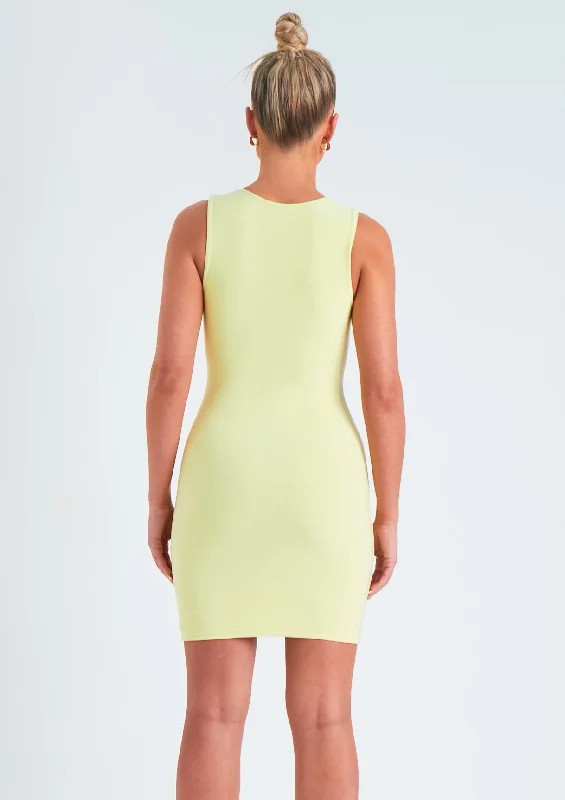 Sophia Lemon Sleeveless Racer Mini Dress