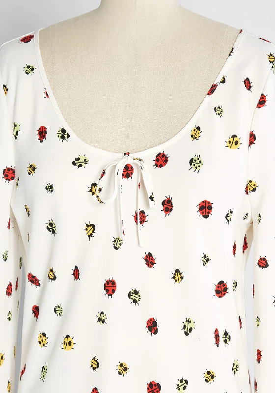 Swarming in Ladybugs Mini Dress