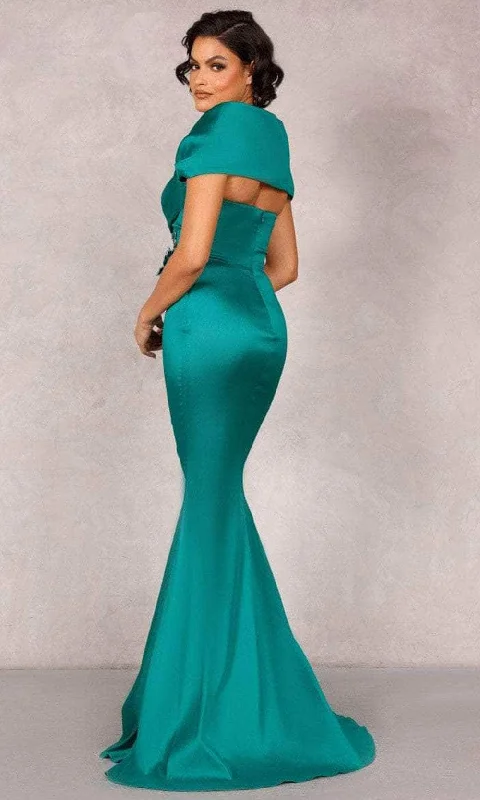 Terani Couture 2021M2969 - Shawl Draped Mermaid Evening Dress