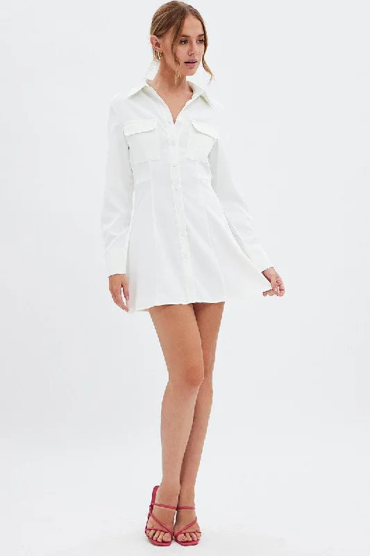 White Shirt Dress Long Sleeve