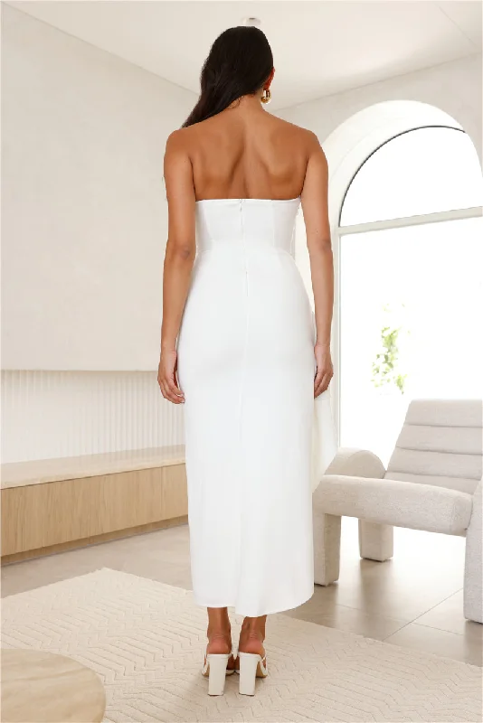 Yes Always Strapless Maxi Dress White