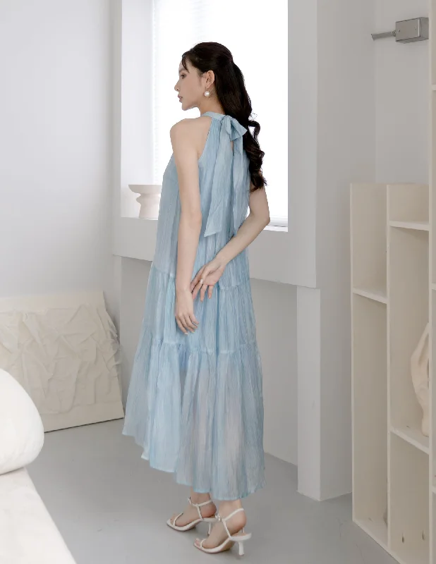 Adelia Organza Ombre Dress in Blue