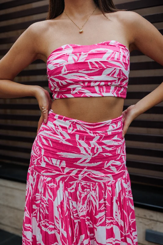 Born with it - pink bandeau crop top