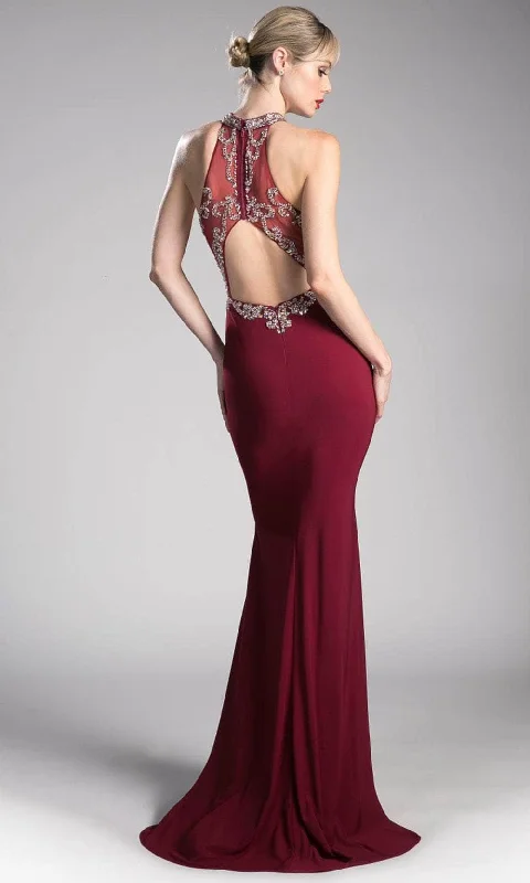 Cinderella Divine ML202 - Beaded Halter Evening Gown