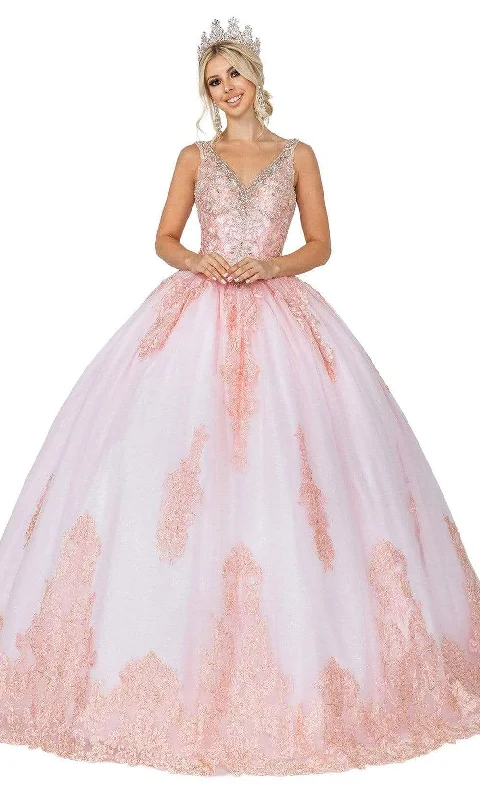 Dancing Queen - 1588 Embellished V Neck Ballgown