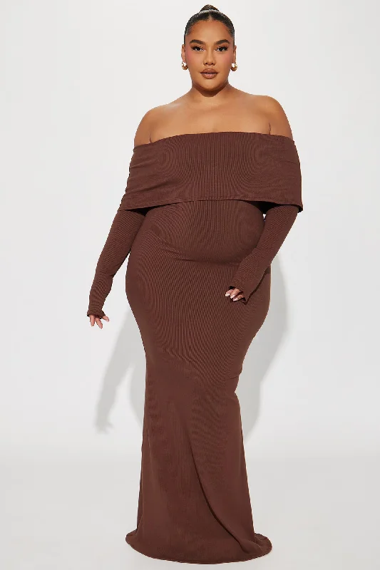 Nayeli Snatched Maxi Dress - Chocolate