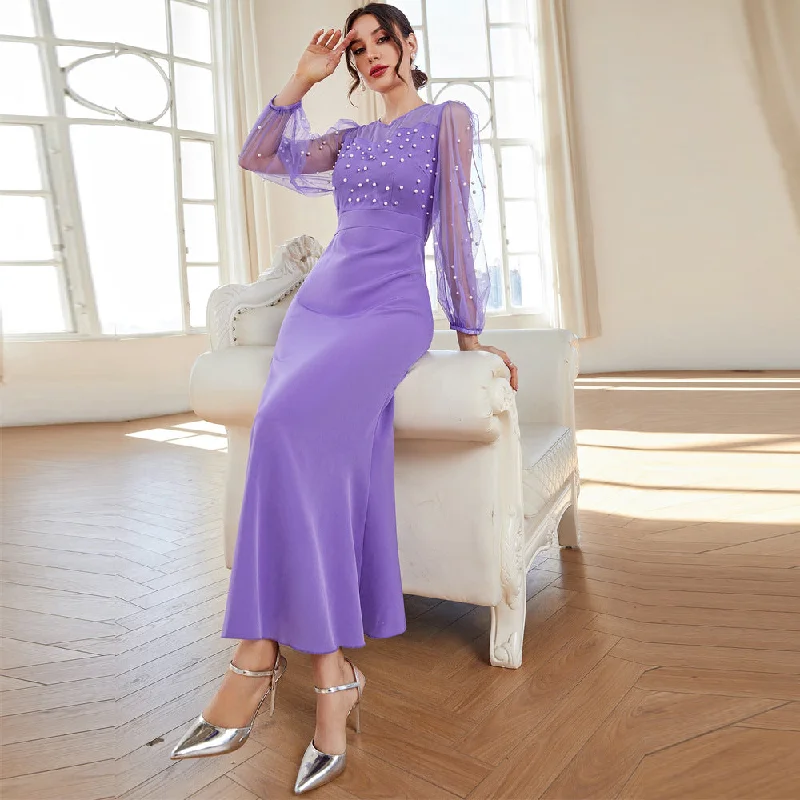 NiDELL Bx.901 Autumn New European and American Women's Clothing . Fashionable Elegant Beaded Dress in Stock