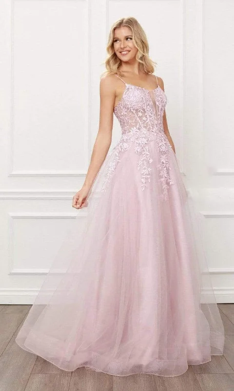 Nox Anabel - T449 Scoop Neck A-line Prom Dress