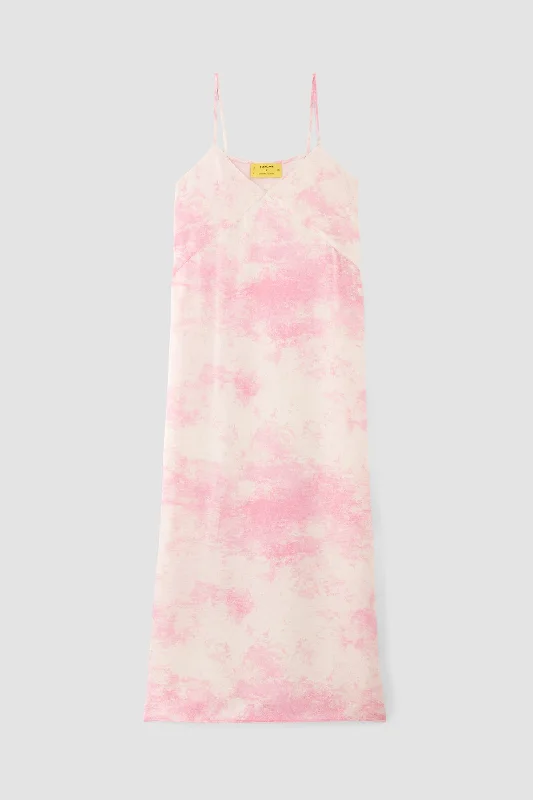 PINK TIE DYE SLIP DRESS