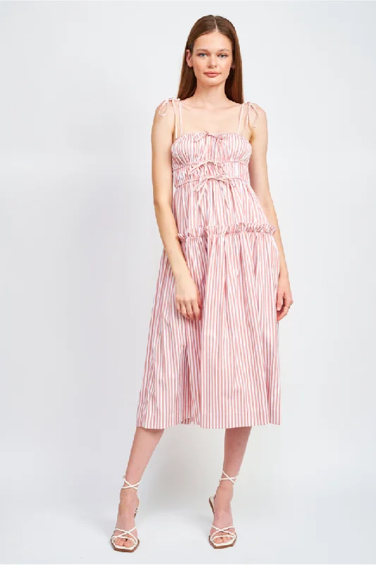 Reagan Striped Midi Dress