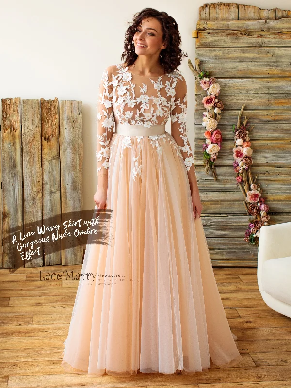 Sexy Boho Wedding Dress with Long Sleeves