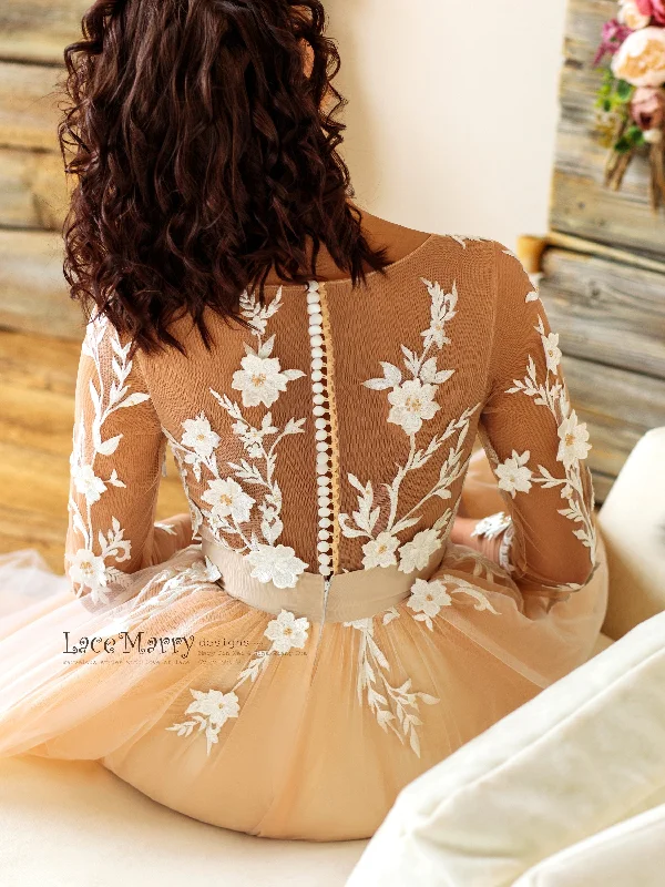 Sexy Boho Wedding Dress with Long Sleeves