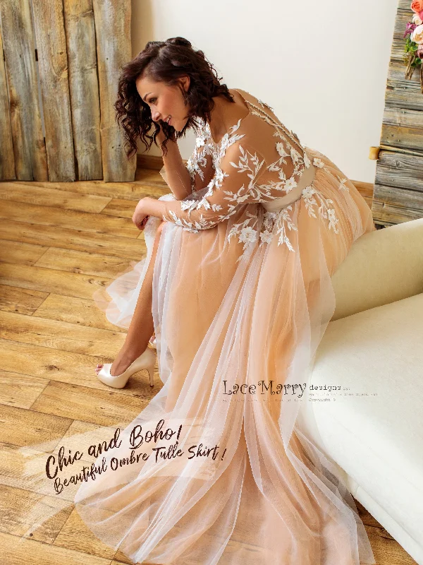 Sexy Boho Wedding Dress with Long Sleeves