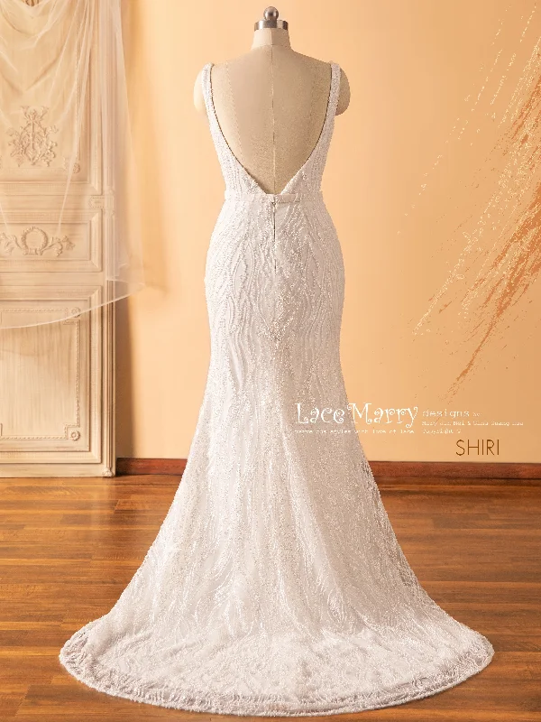 SHIRI / Square Neck Wedding Dress with Separate Cape