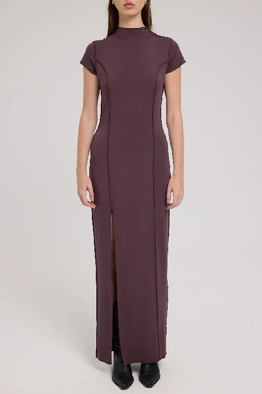 Thrills Phoebe Dress Chocolate Plum