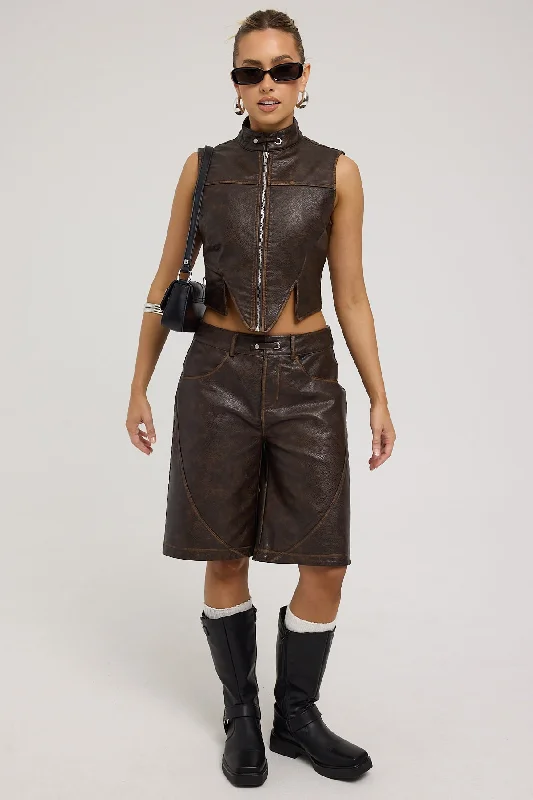 Basic Pleasure Mode Lilith Waistcoat Brown