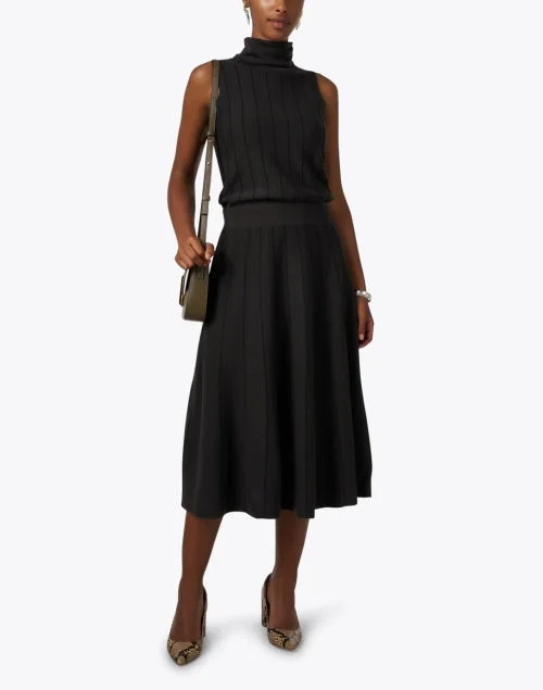 Charcoal Grey Ribbed Skirt