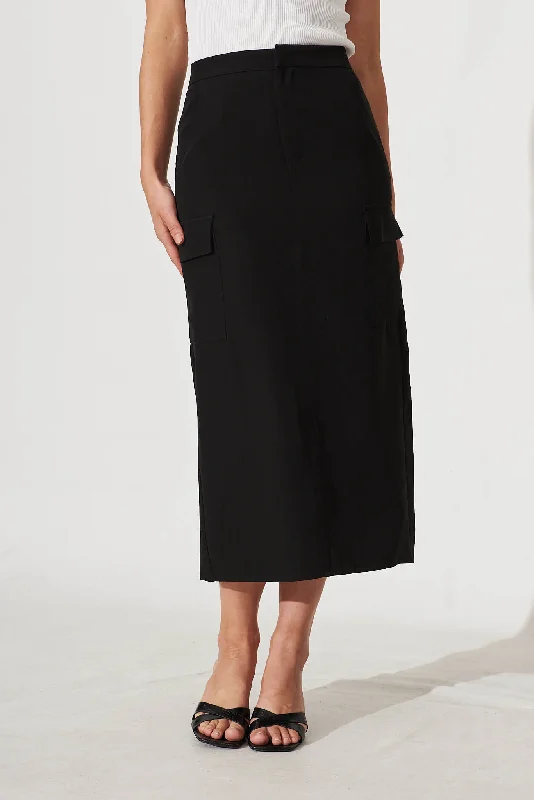 Dynamo Midi Skirt In Black