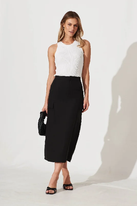 Dynamo Midi Skirt In Black