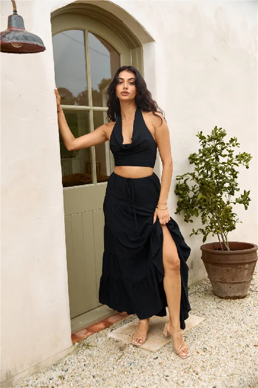 Fancy Evenings Maxi Skirt Black