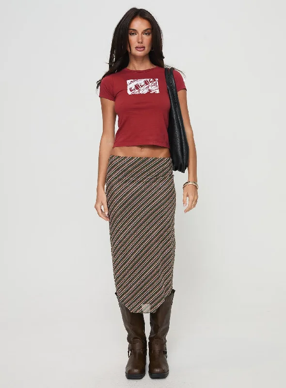 Harbor Stripe Midi Skirt Multi