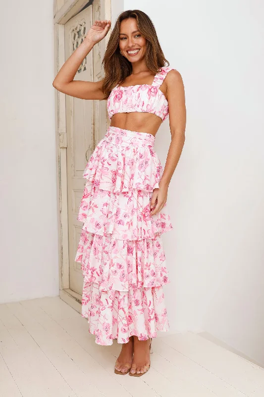 Journey Of Style Maxi Skirt Pink