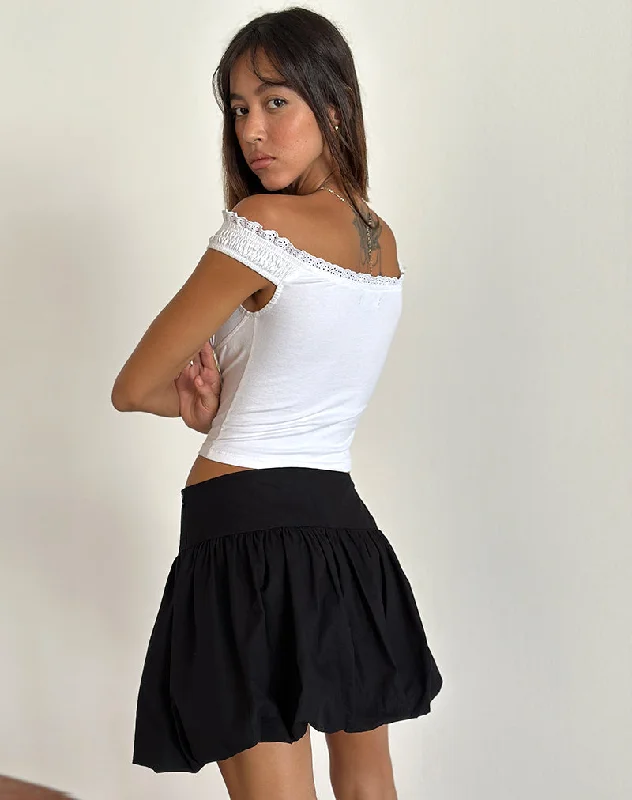 Kiyowo Puffball Mini Skirt in Black