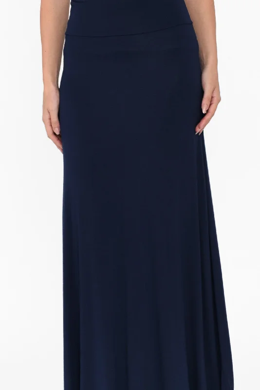 Lana Navy Bamboo Maxi Skirt