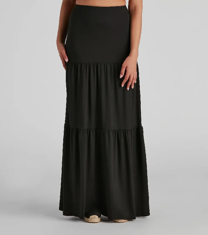 Let's Get Together Tiered Maxi Skirt