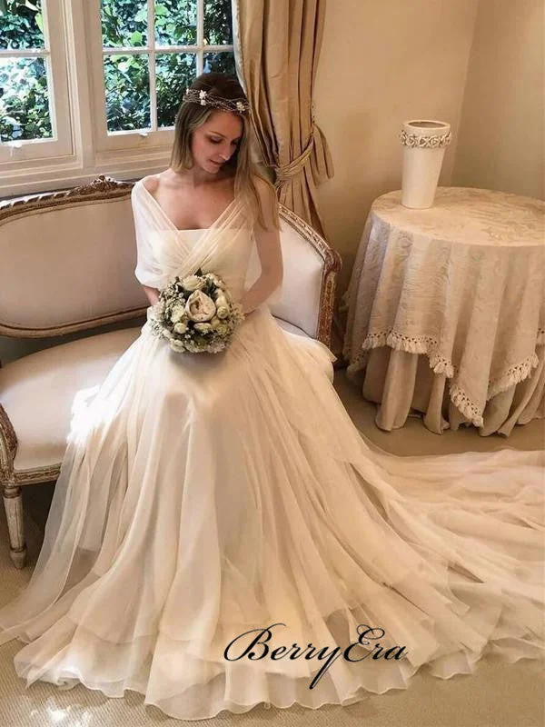 Newest Fashion Chiffon Wedding Dresses, Popular A-line Wedding Dresses