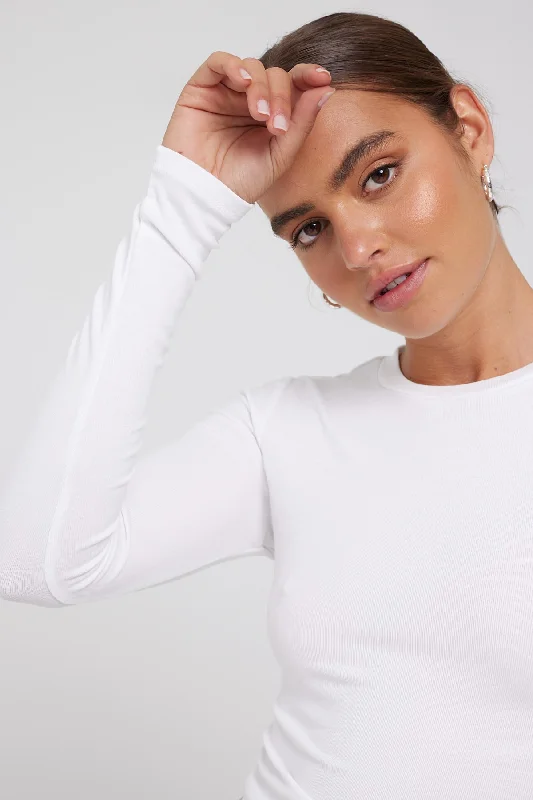 Perfect Stranger Long Sleeve Top White