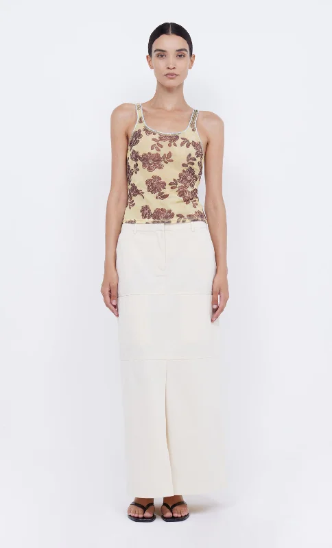 PHOENIX MAXI SKIRT - CREAM/BLACK